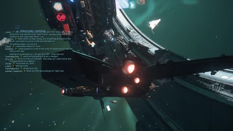 Star Citizen Corsair WINGS up are TALL!!! (Connie rams me cuz I am in the way lol)