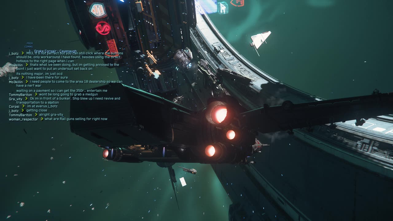 Star Citizen Corsair WINGS up are TALL!!! (Connie rams me cuz I am in the way lol)
