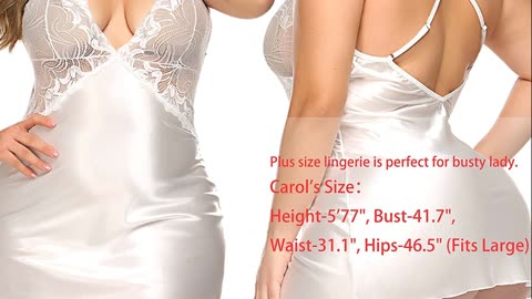 Women Lingerie V Neck Nightwear Satin Sleepwear
