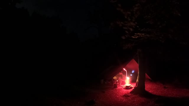 Tent . Tarp setup. Campfire. Nightlapse. Riverside wildcamping Sep 2022
