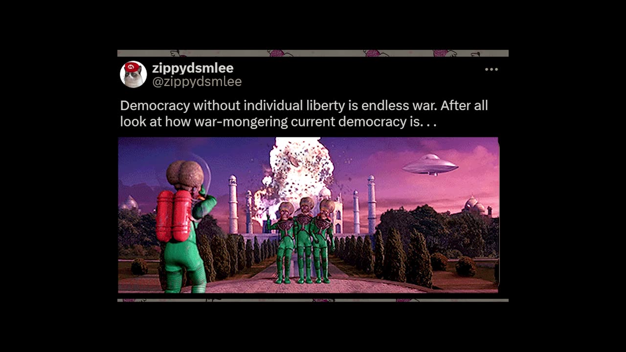 Zippydastrange Democracy without individual liberty is endless war