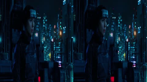 3D SBS Ghost in the Shell POP OUT 4K L 4K R 80% MORE BACKGROUND DEPTH P1