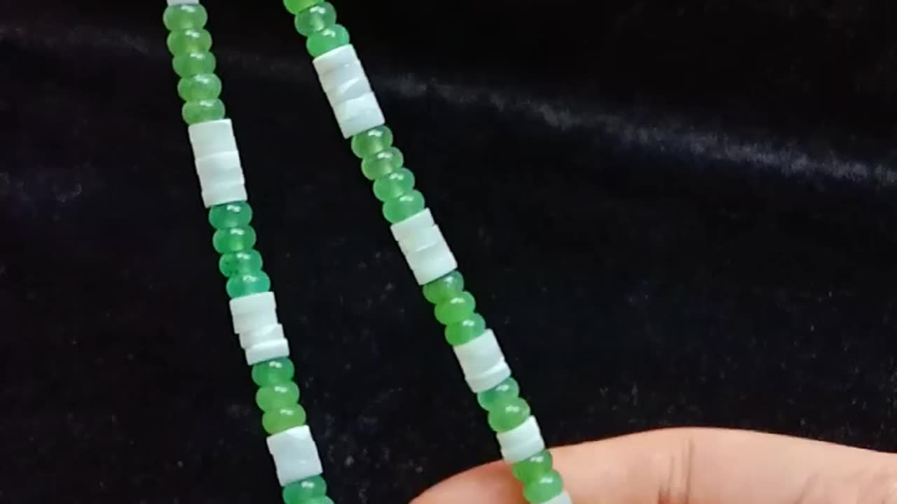 Orange spiny oyster and blue faceted Amazonite beads simple necklace 20240407-02-08