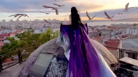 Woman in a long dress