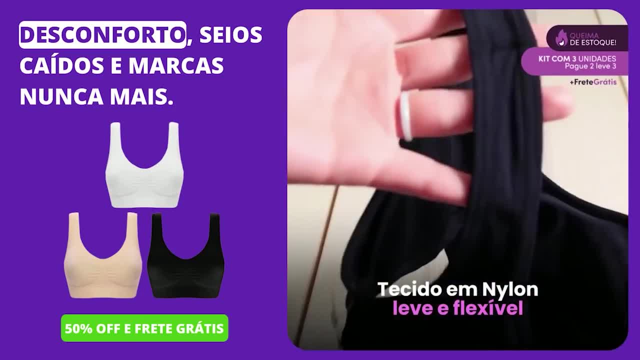 Kit Sutiã ComfortPlus (3 unidades) - Frete Grátis