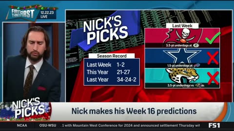 FIRST THINGS FIRST Nick Wright makes his Week 16 Predictions