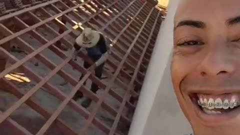 Worker Slips on Roof