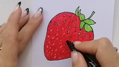 Как нарисовать клубнику 🍓