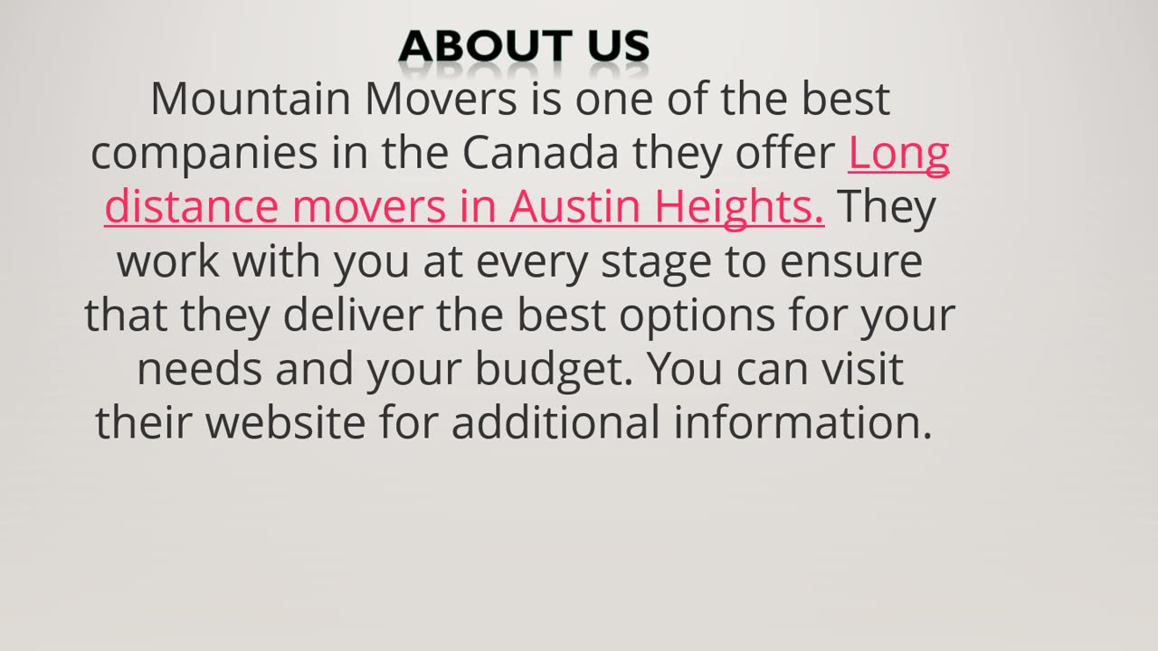 Long distance movers in Austin Heights.