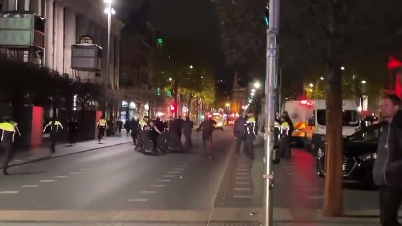 Irish police are out in force tonight in Dublin