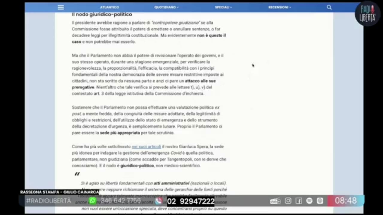 🔴 Gamba tesa di Mattarella (Federico Punzi, Atlantico Quotidiano - Rassegna stampa di G. Cainarca).