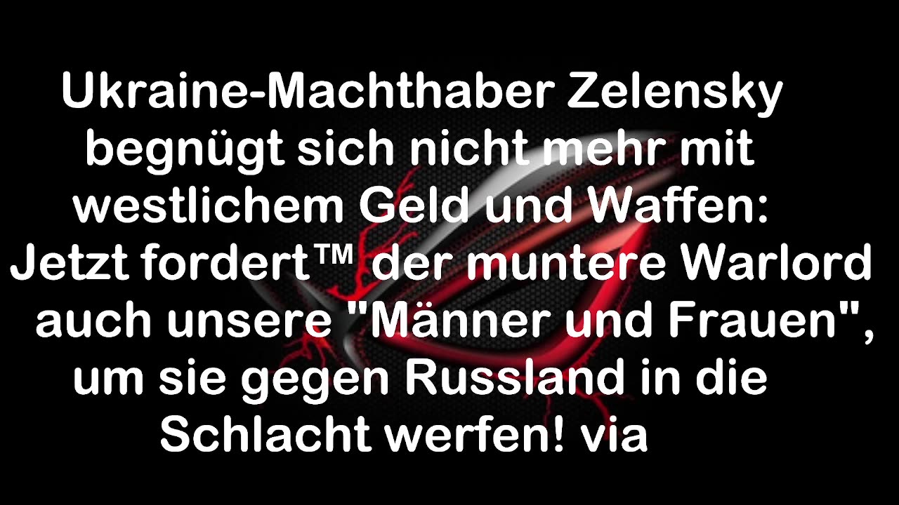 Ukraine-Machthaber Zelensky begnügt sich nicht mehr mit westlichem Geld und Waffen