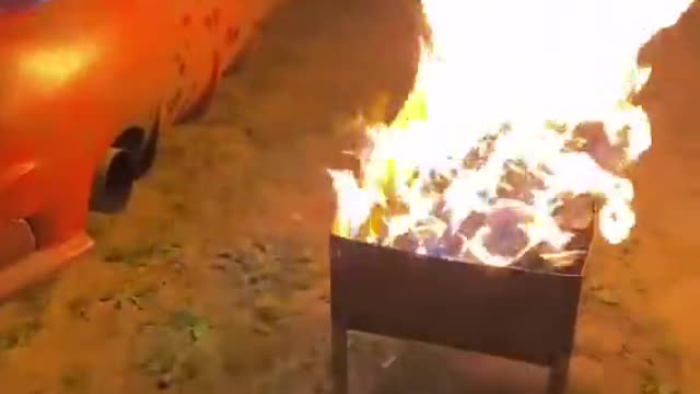 Using Cars Flame Exhaust to Light Grill