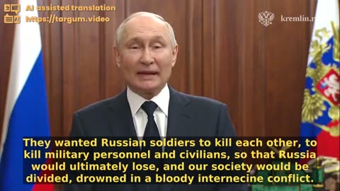 Vladimir Putin Attacks the Attempted Coup while addressing the citizens of Russia