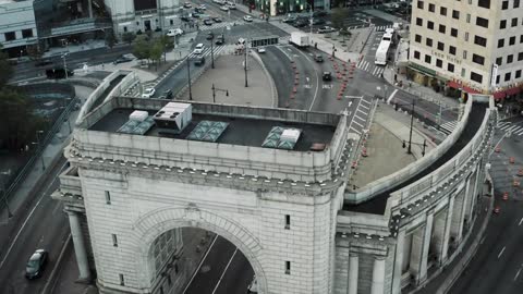 4K Drone Of China Town New York City