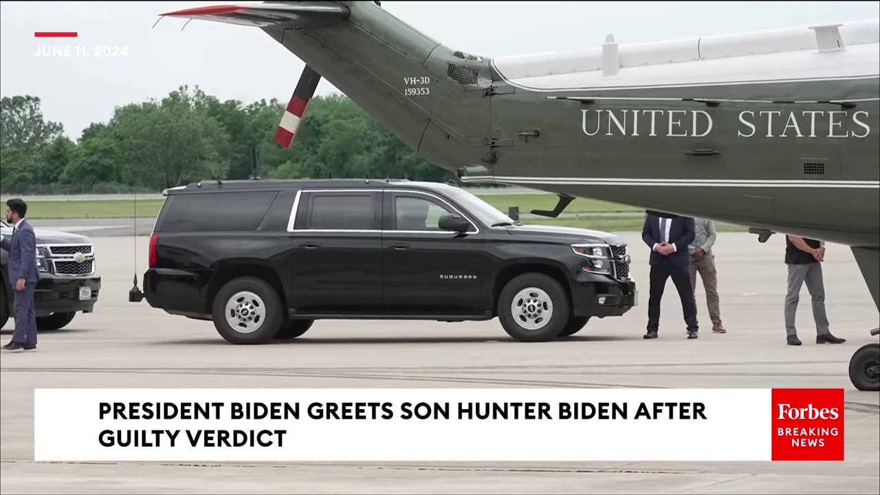 WATCH: President Biden Greets Son Hunter In Wilmington, Delaware, After Guilty Verdict