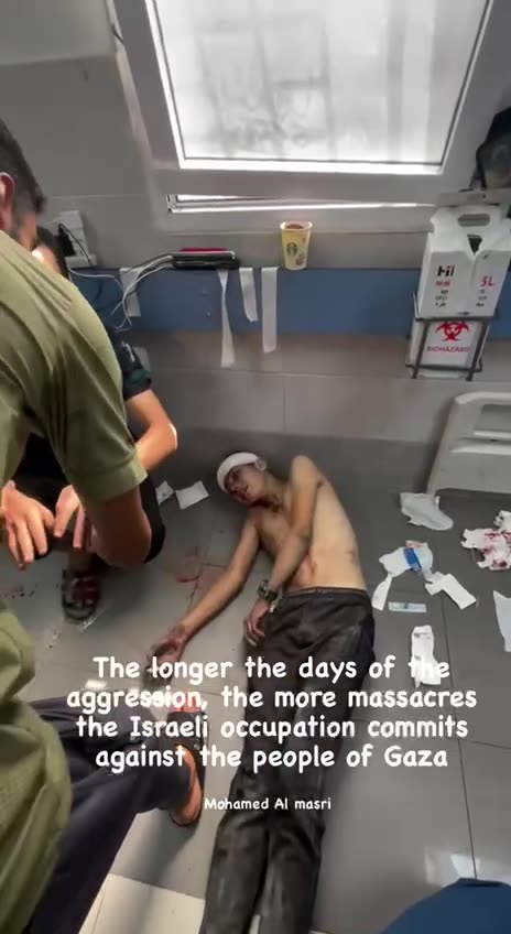 Gaza hospital overflowing with civilian casualties from Israeli bombing