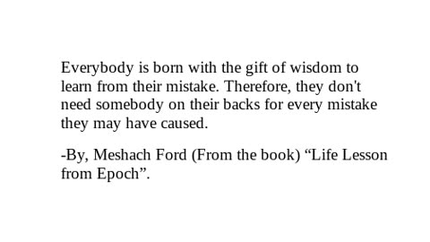 Life Lesson from Epoch