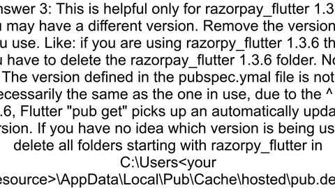 Flutter The plugin razorpay_flutter doesn39t have a main class defined in CUsers