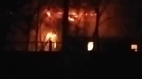 Zaporozhye - Ukraine military unit 3033 is on fire, a trolleybus depot is nearby