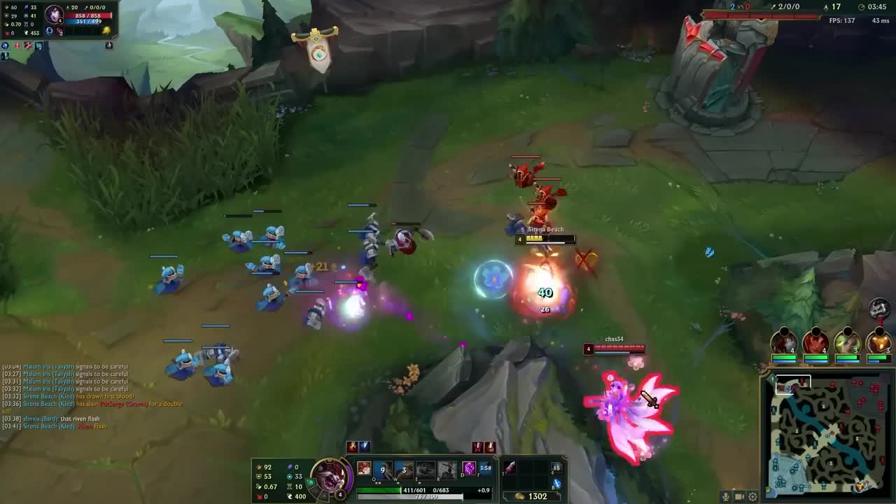 3 People trying to kill one Kled..