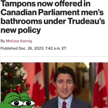 NEWSFLASH - Tampons offered in Canadian Parliament men’s bathrooms under Trudeau’s new policy