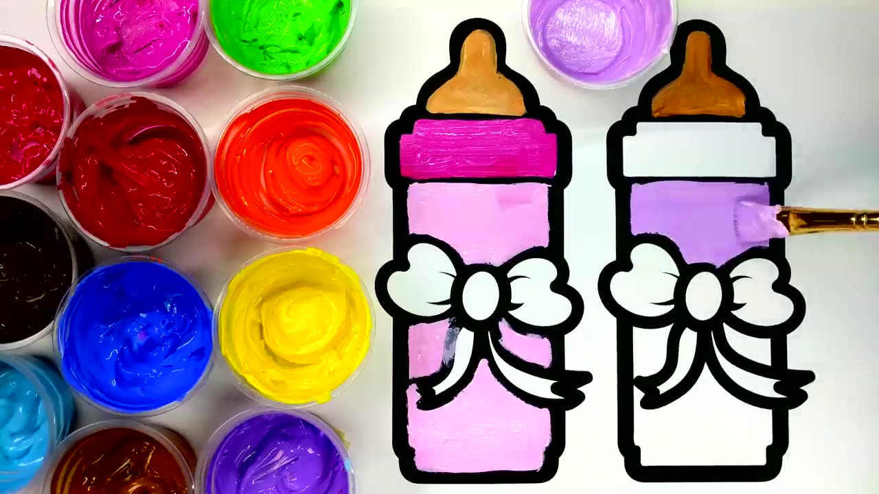 Apple Painting for Kids, Toddlers _ Learn how to Paint an Apple Coloring Page _ Baby Paint Series 💜