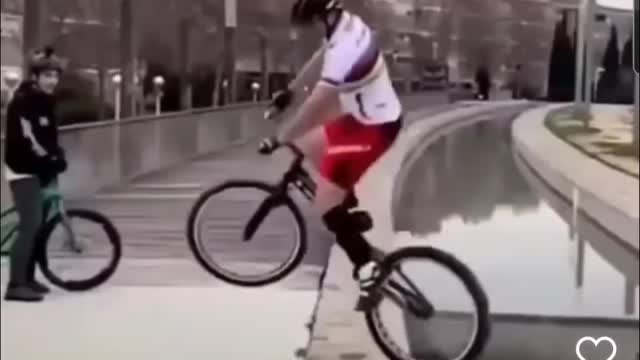 Crazy bike stunt