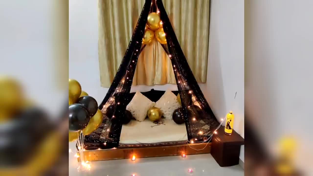 Easy Canopy Birthday Decoration ideas by Saare | Canopy Decoration ideas by Home Materials in 10 MIN