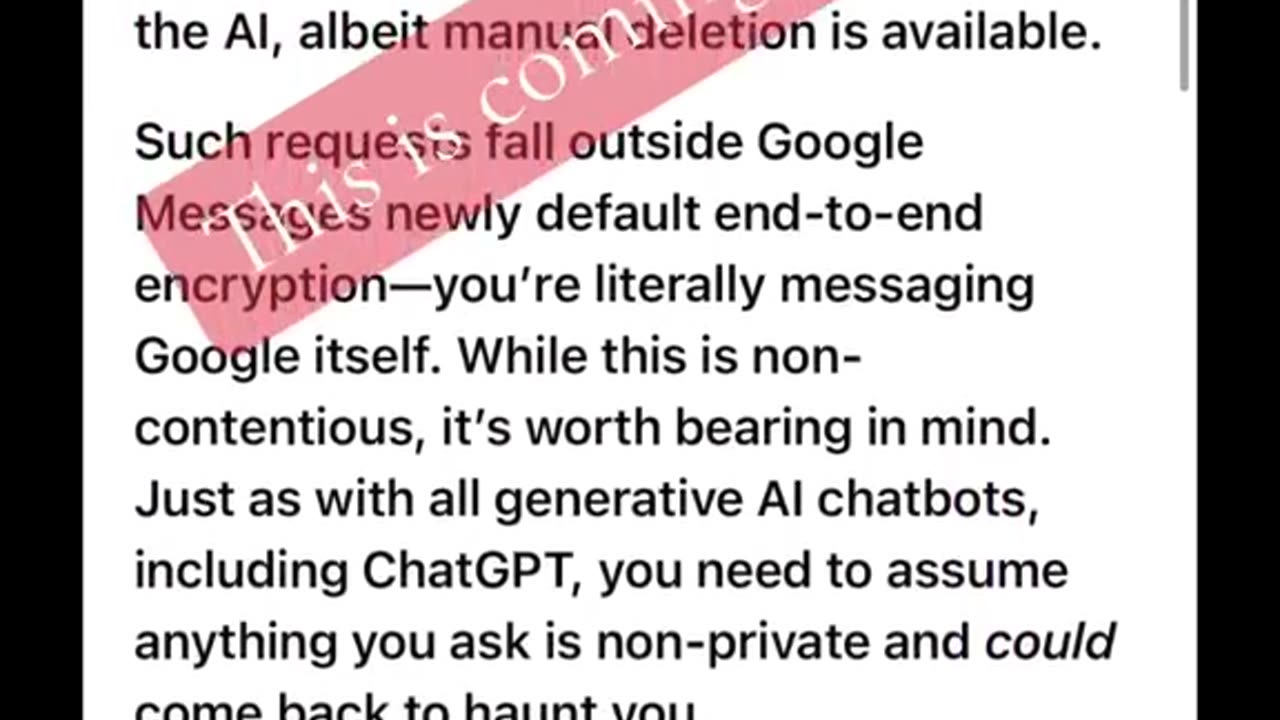 GOOGLE UPDATE REVEALS AI WILL START READING ALL YOUR PRIVATE MESSAGES