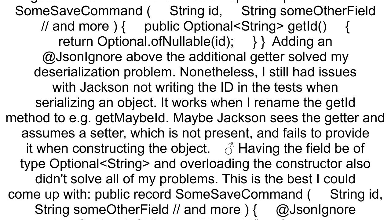 How to define optional json field using Jackson