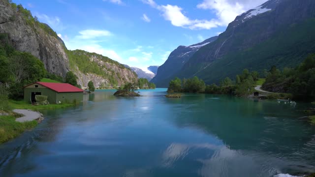 beautiful nature norway natural landscape lovatnet lake