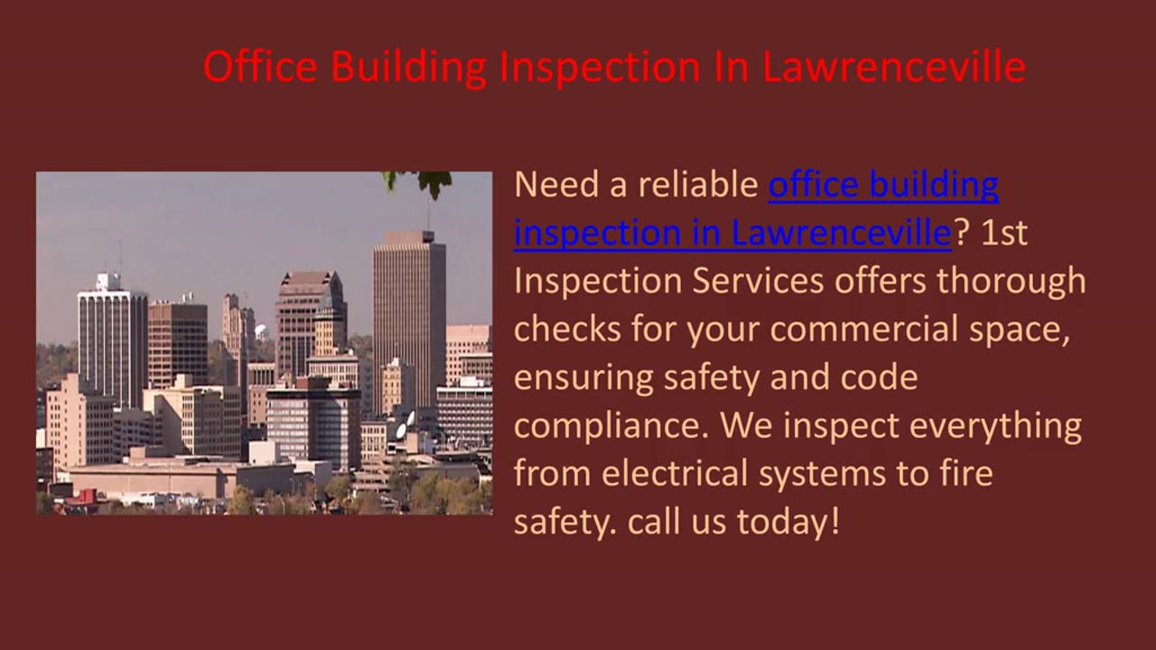 Office Building Inspection In Lawrenceville