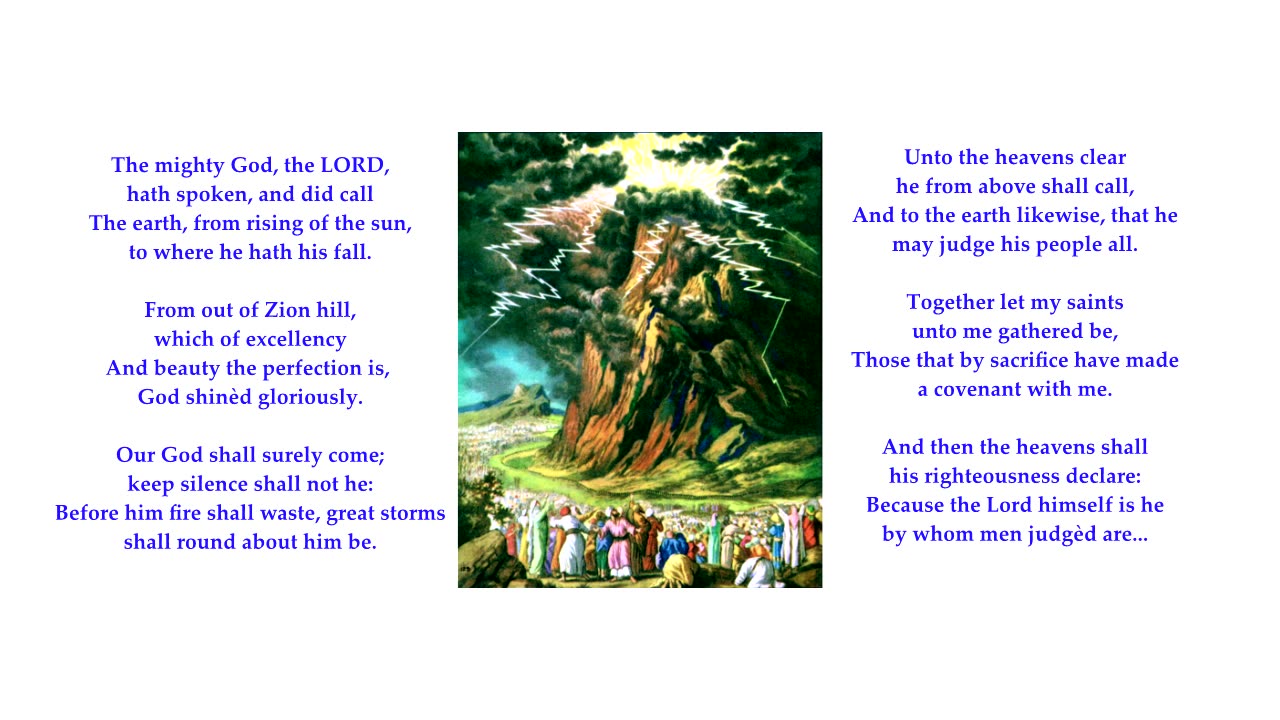 Psalm 50 v1-6 of 23 "The mighty God the LORD, hath spoken, and did call" To Dennis. Scottish Psalter