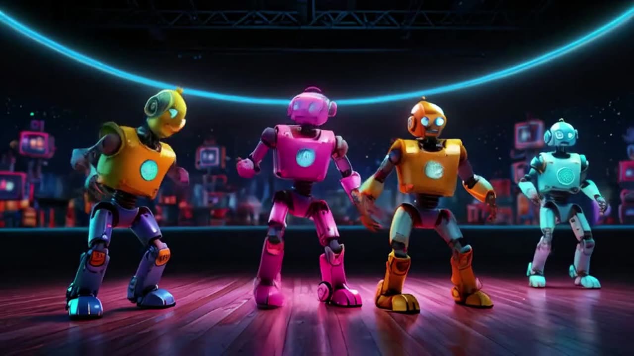 Five Little Robots Dancing Away | Animation Cartoons poems | Animation Cartoo