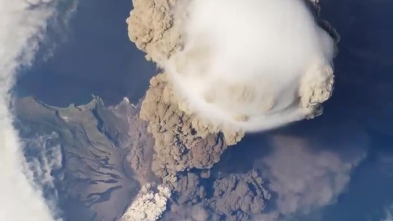 NASA. Sarychew Volcano Eruption From The International Space