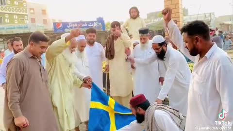 Sweden flag burning