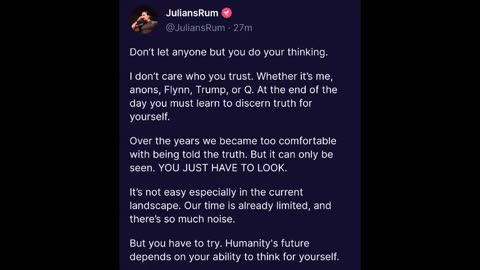 JuliansRum - do your own thinking