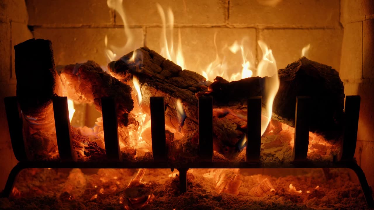 🔥 Cozy Fireplace (30 minuets). Fireplace with Crackling Fire Sounds.