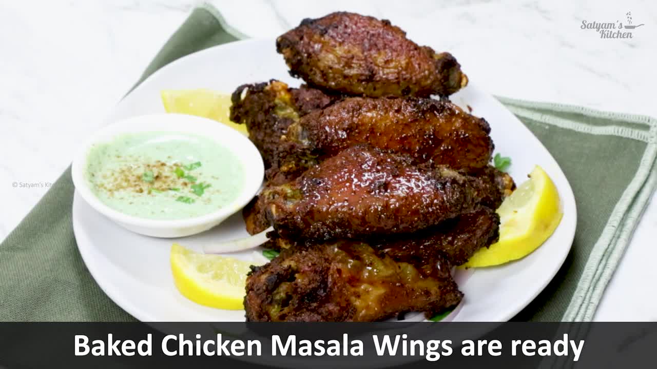 Baked Chicken Masala Wings Baked Chicken Wings Indian Style Baked Indian Chicken Wings