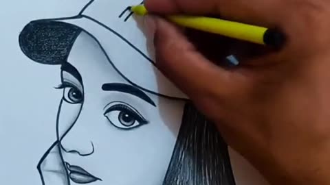 Pencil Drawing 🥰 cute girl