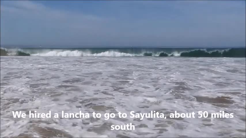 Pounding Surf and Board Surfer at Chacala Beach