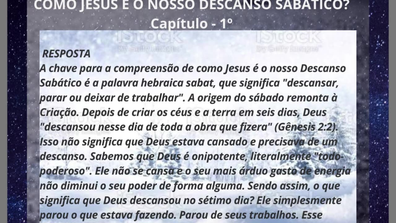 COMO JESUS É NOSSO DESCANSO SÁBATICO!