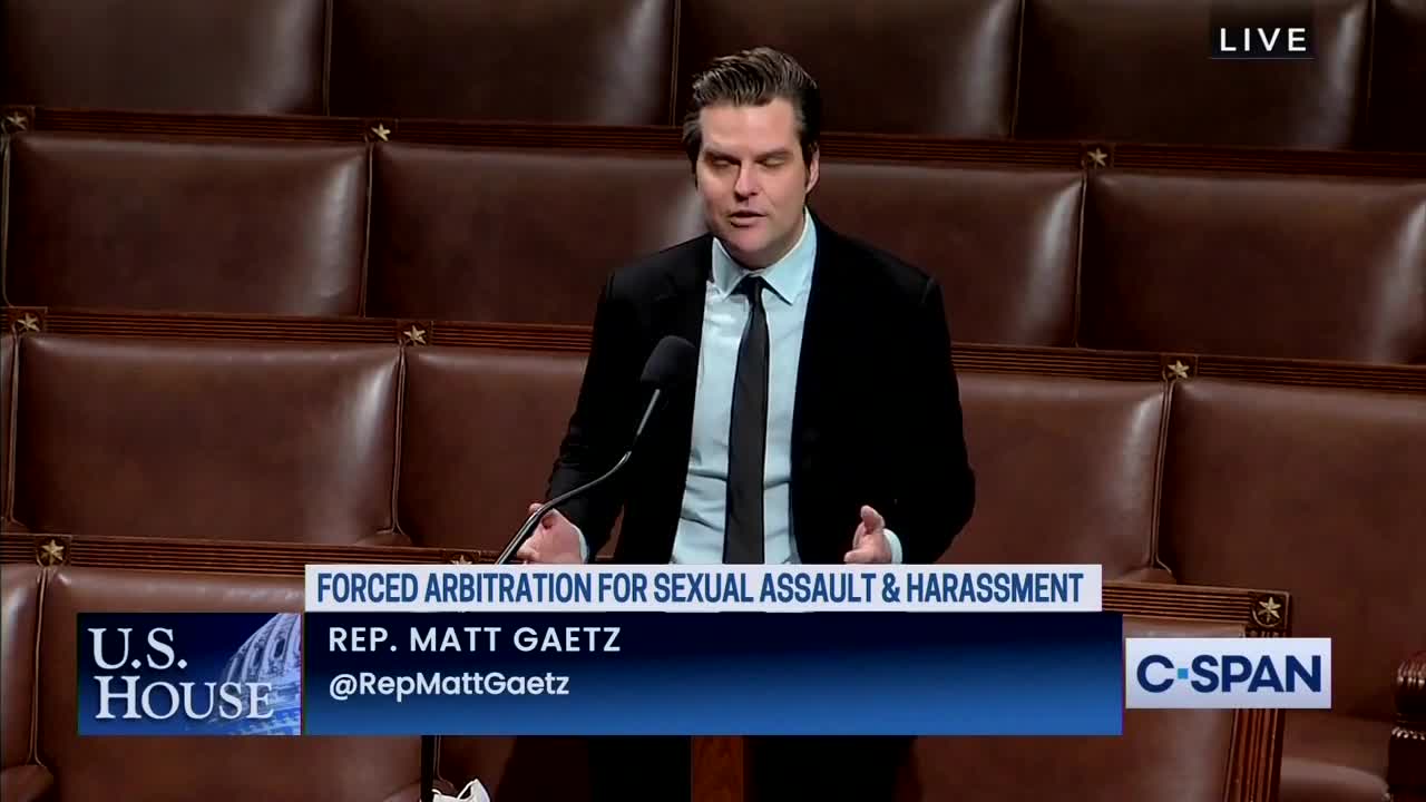 Gaetz Supports Ending Forced Arbitration of Sexual Assault and Harassment Act