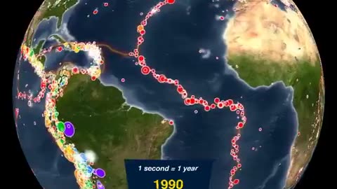 Earthquake in sequence as they occurred from 1901 to 2000.