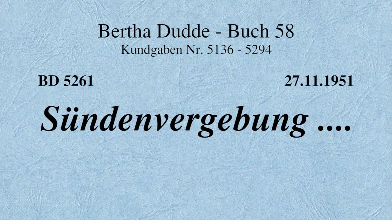 BD 5261 - SÜNDENVERGEBUNG ....