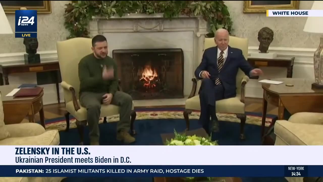 Ukrainian President Zelensky meets with US President Biden at the White House