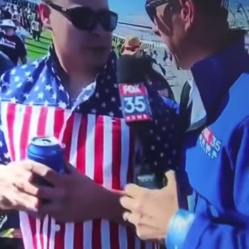 NASCAR fan yelling FJB on live TV