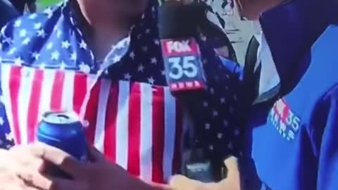 NASCAR fan yelling FJB on live TV