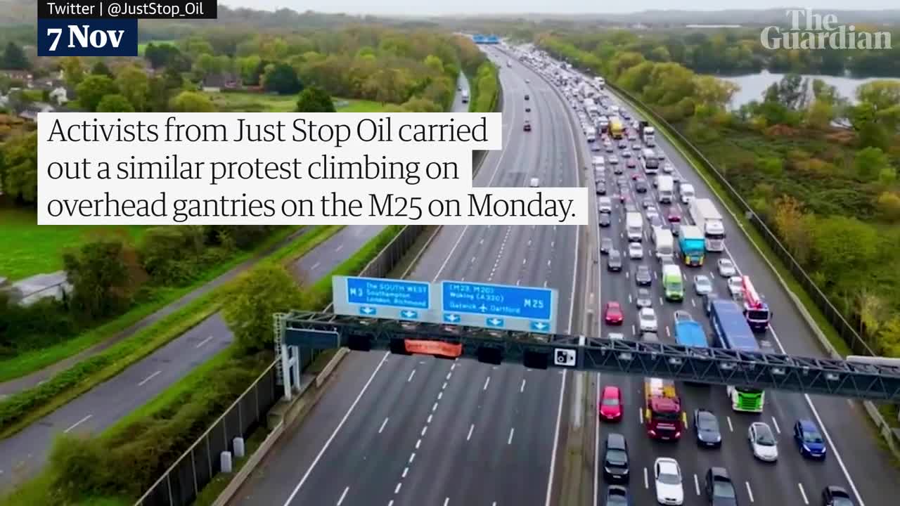 Just Stop Oil activists climb M25 gantries for second day